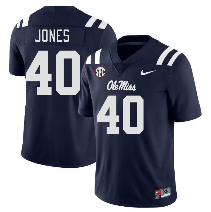 Ole Miss Rebels #40 Matt Jones College Football Jerseys Stitched Sale-Navy